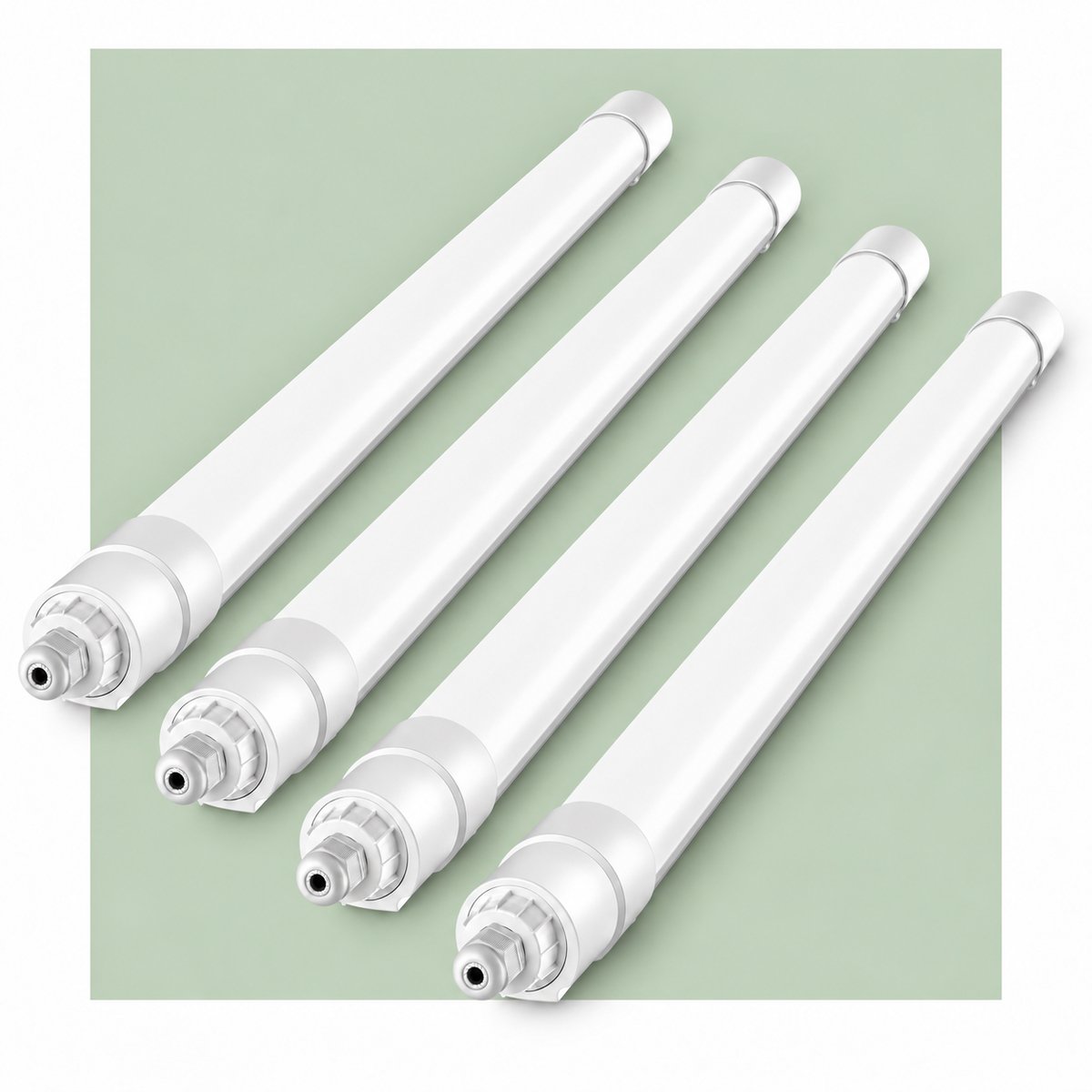 LOVHAUS Set van 4 LED TL Lampen 120 cm – 36W – IP68 – 4000K – Doorverbindbaar