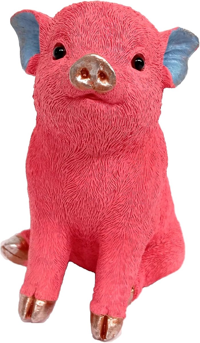 Spaarvarken spaarpot varken groot spaarvarken gelddoos polyhars spaarpot geluksvarken biggen (roze)