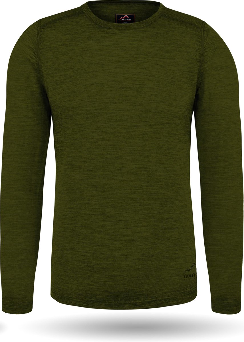 Heren-shirt met lange mouwen van merinowol „Melbourne“ Groen