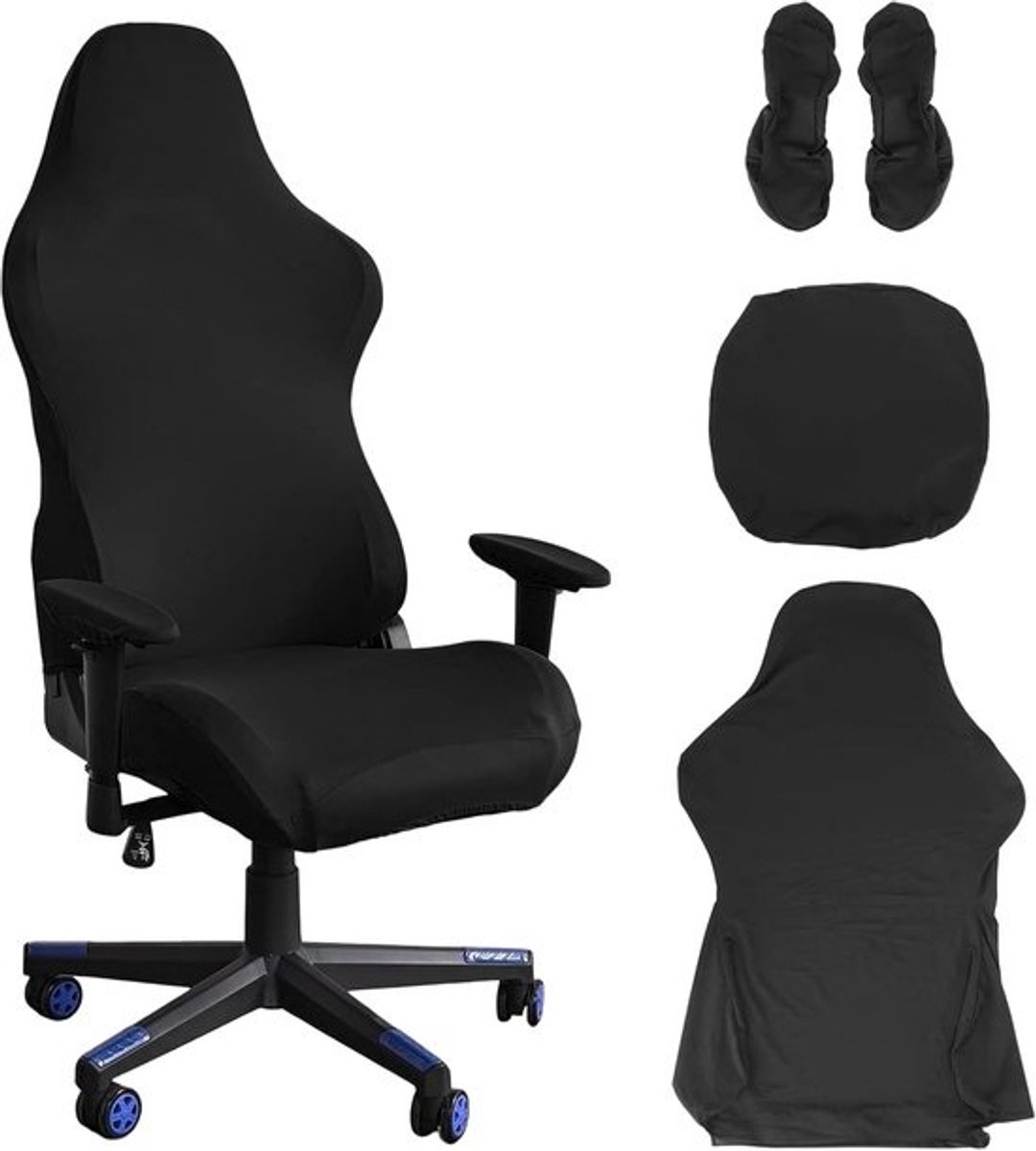 Rekbare Gamingstoelhoes voor Bureaustoel en Computer-Gamestoel - Zwart - Racing-Stijl