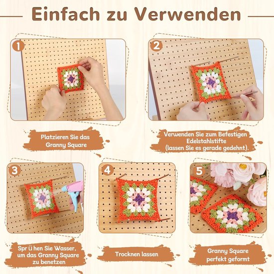 20 Stuks Glad RVS Haakpinnen van 10 cm voor Blokbord Haken en Granny Square Accessoires, Duurzaam en Veelzijdig — afbeelding 3