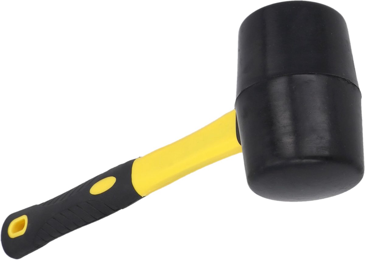 rubberen hamer 65 mm - tweecomponenten handgreep - antislipcoating - werkcomfort - ShopVlot