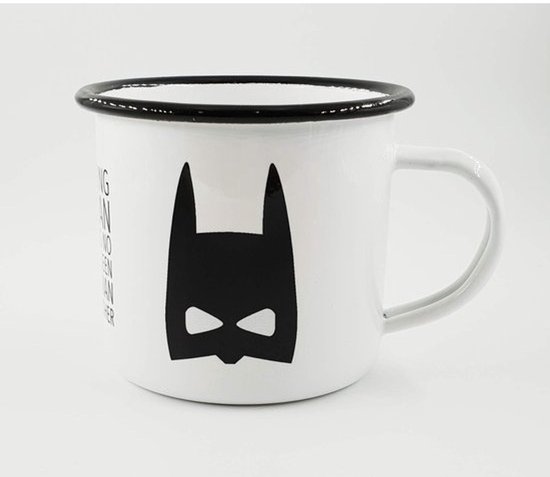 Emaille mok met spreuk 'I'm not Saying I'm Batman...' - Roestvrijstalen camping- en koffiebeker als origineel geschenk — afbeelding 2
