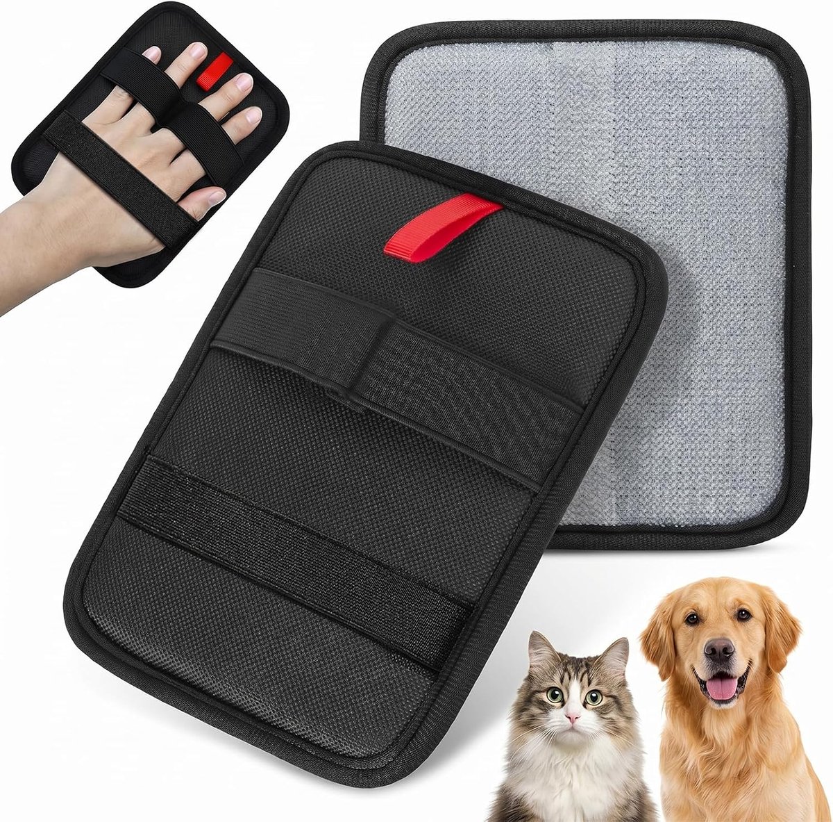 Handschoen voor dierenharen voor honden en katten, elektrostatische ontharingshandschoen voor huisdieren, wasbaar, herbruikbaar, voor meubels, bank, tapijt, kleding en autostoelen