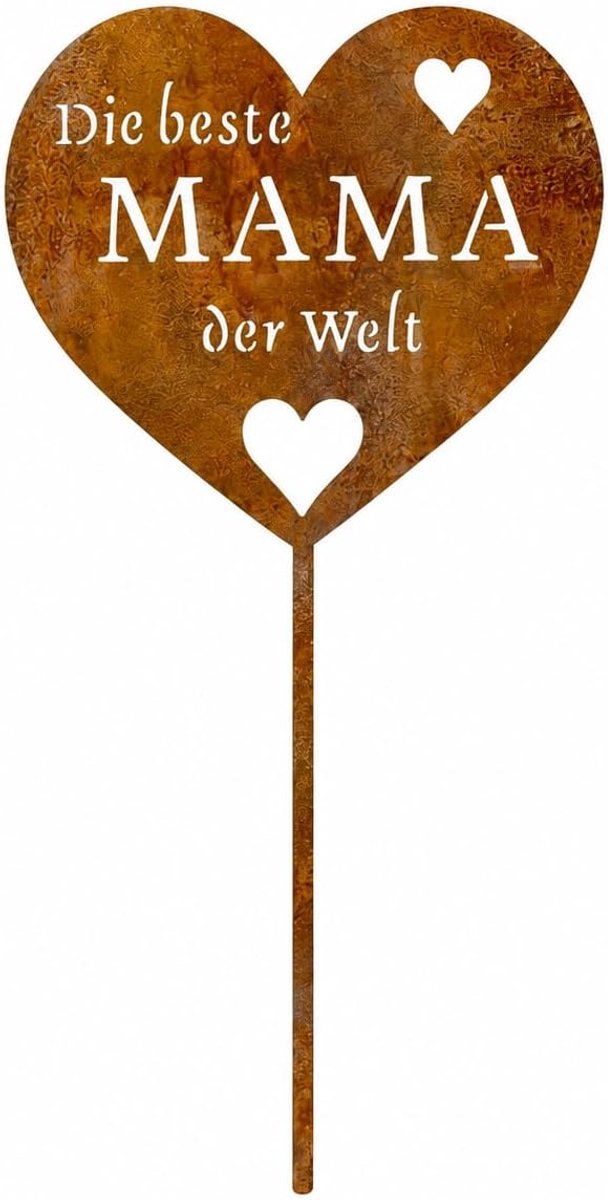1 grafdecoratie hart van acryl, tekst "Beste Mama der Welt", geschikt voor binnen en buiten, perfect moederdagcadeau voor overleden moeder of als herdenkingsplaat, gemakkelijk te reinigen