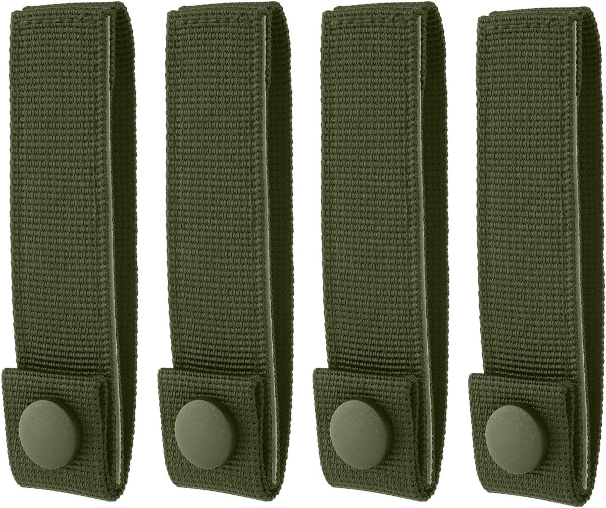 4-delige MOLLE Bevestigingsriemen, MOLLE-Riemen voor Rugzak MOLLE-Riemen Polyester Herbruikbare MOLLE-riemen Bevestigingsconnectoren voor Rugzakriemen voor MOLLE (Donkergroen)