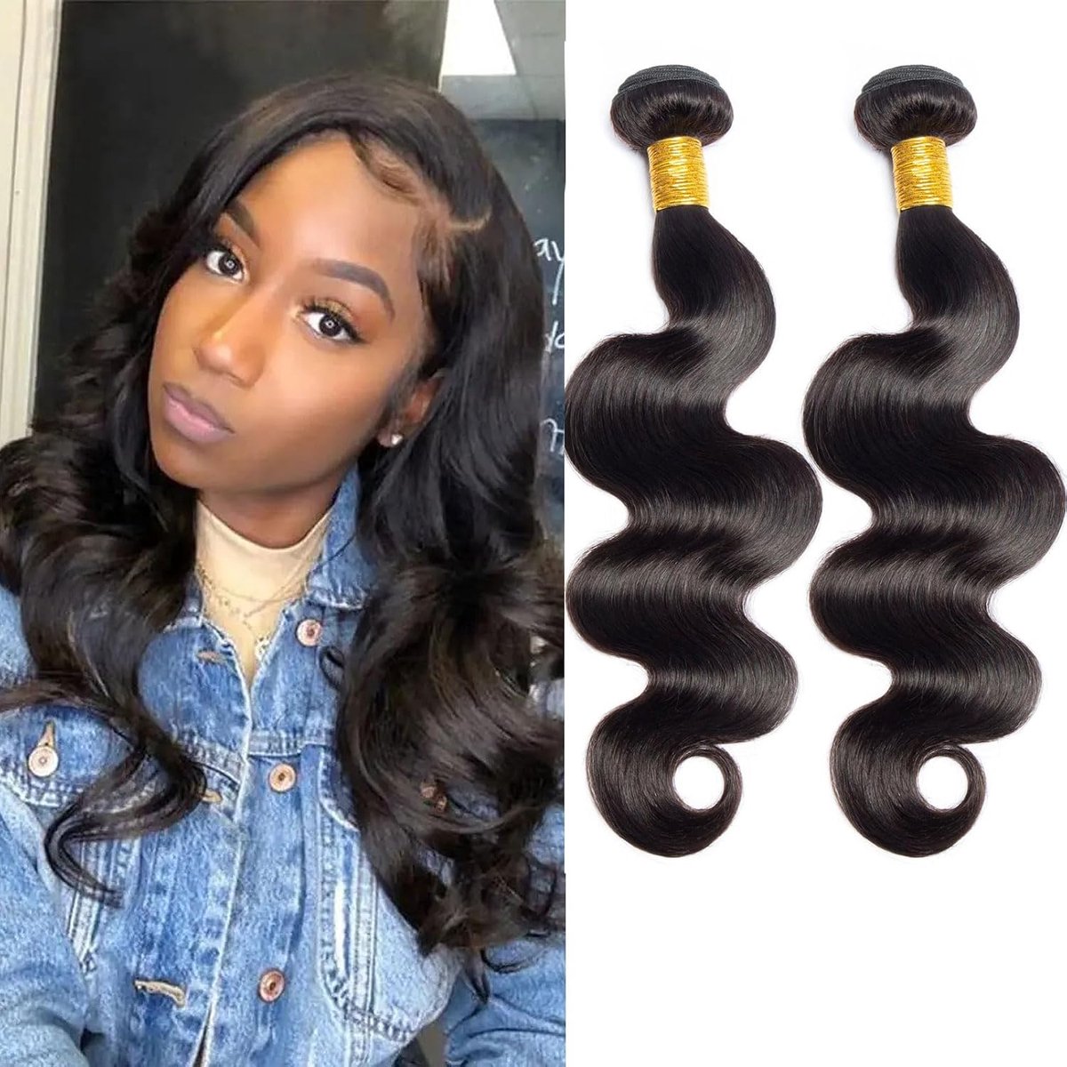 2 Bundles Human Hair Body Wave 10 12 Inch 200g Brazilian Hair Body Wave Bundles Weaves for Black Women 10a Unprocessed Remy Human Hair Sew in Weaving Double Weft