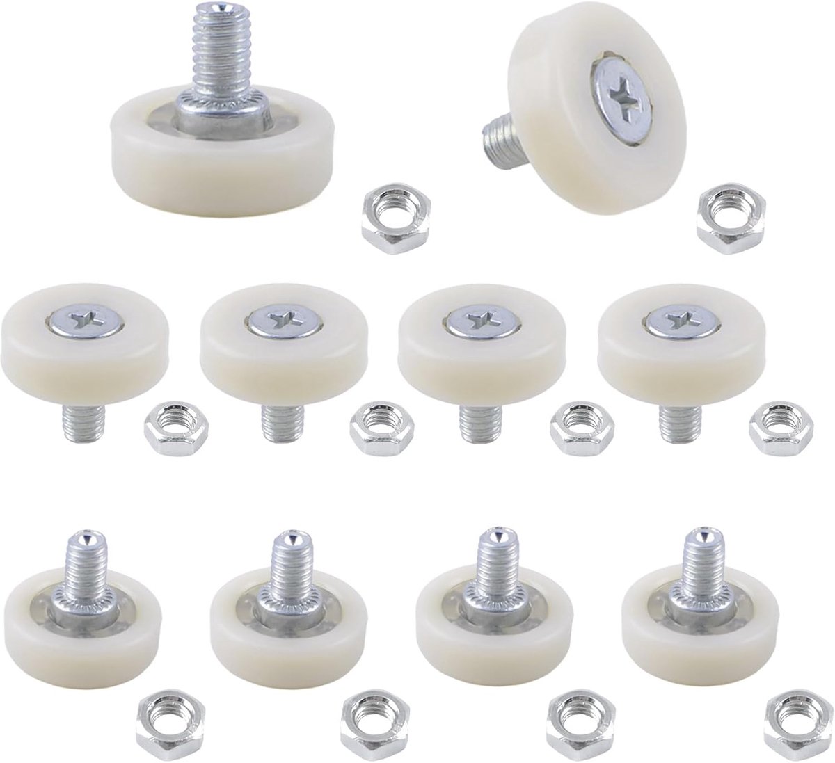 Ladegeleiders wielen met moeren laderol glijgeleiders katrollen voor meubels doe-het-zelf vervangende onderdelen (diameter 22 mm)