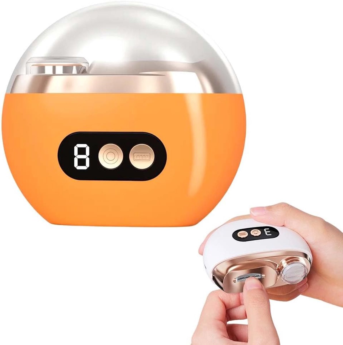 Professionele Elektrische Nagelknipper - 3 Standen & USB Oplaadbaar - Automatische Trimmer met Polijstkop & LED - Voor Vingers & Tenen - Stil & Comfortabel - Eenvoudig te Gebruiken - Perfect voor Thuis & Reizen - Polijstfunctie - Oranje