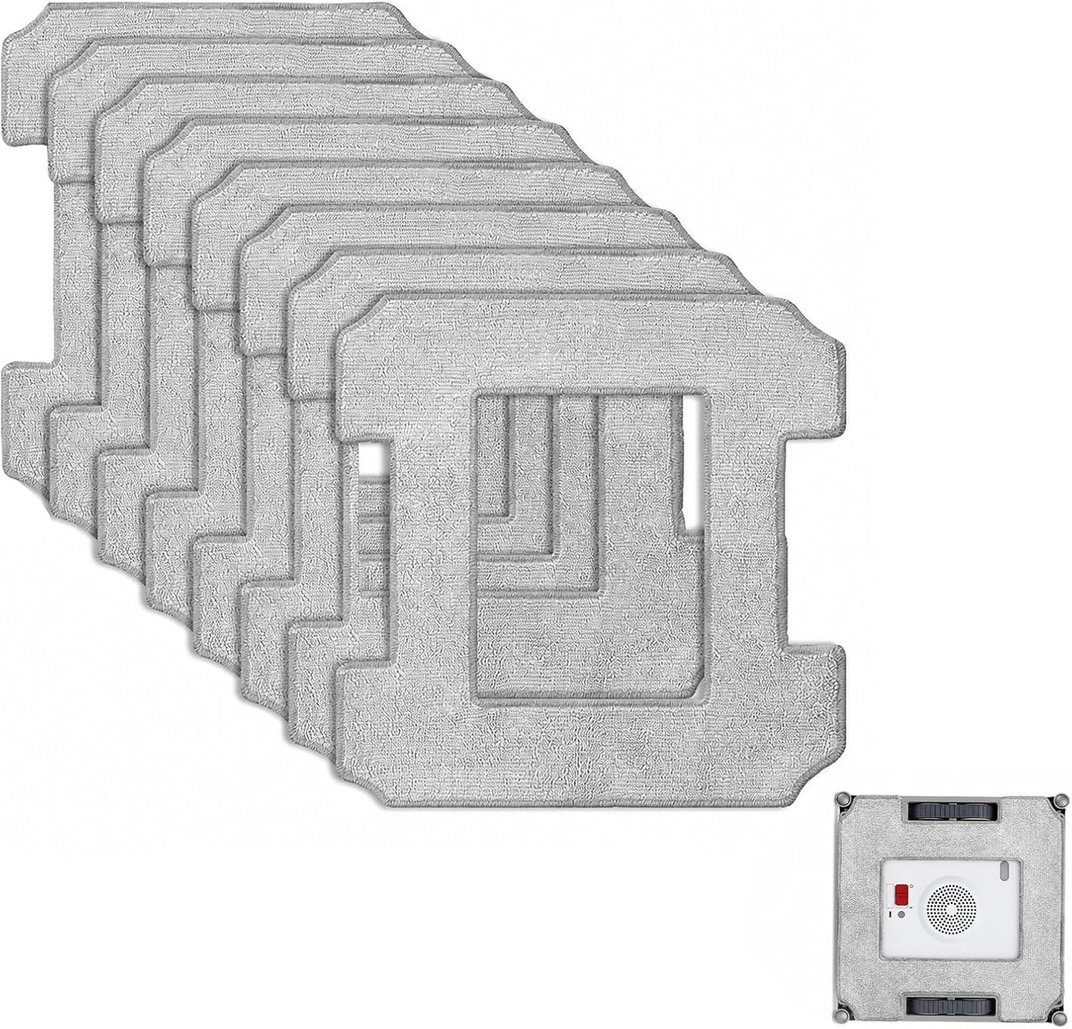 Set van 8 vervangende microvezeldoekjes voor raamreinigingsrobots, compatibel met specifieke modellen, ideaal voor een snelle en effectieve reiniging van glazen oppervlakken