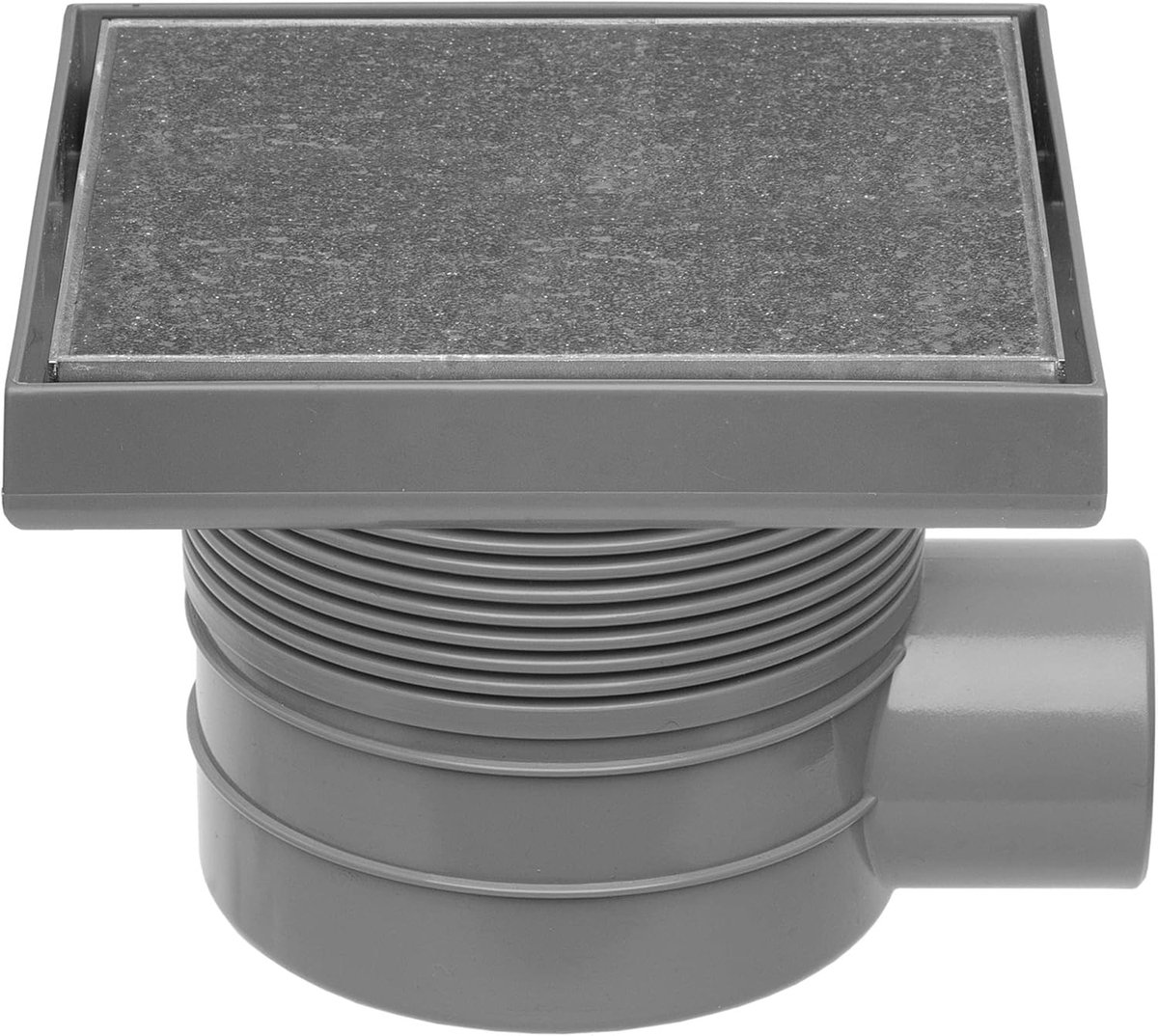 Drain Aqua Quattro vloerput abs 15 x 15 cm. horizontaal Tegel/Rvs