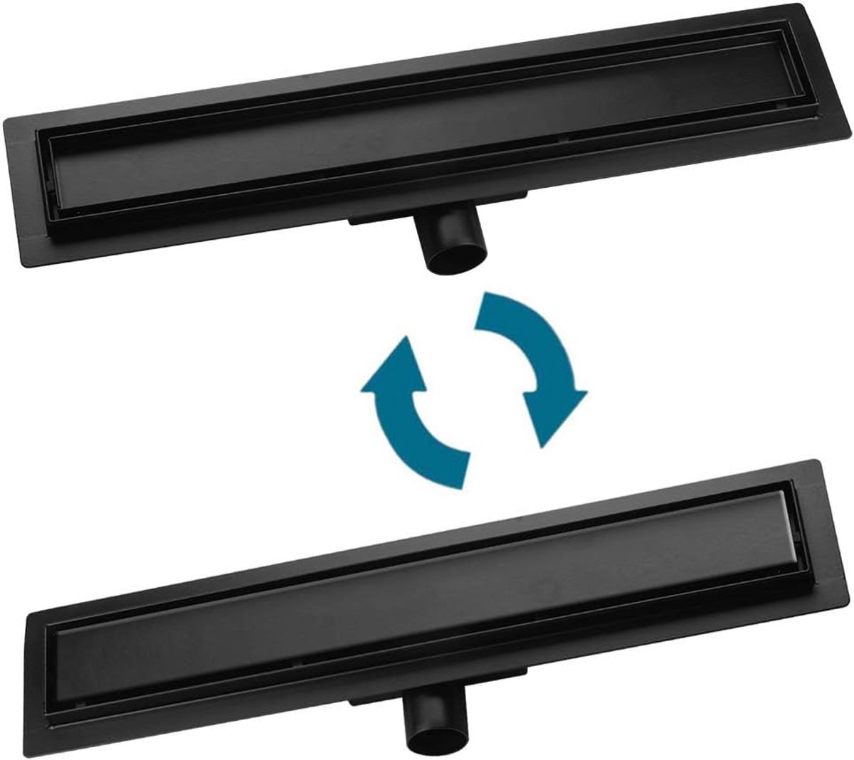 Douchegoot vloerafvoer zelfreinigende sifon met geurstop maten 15-100 cm afvoergoot voor badkamer waskeuken balkon doucheafvoer zeer vlak, complete set modern
