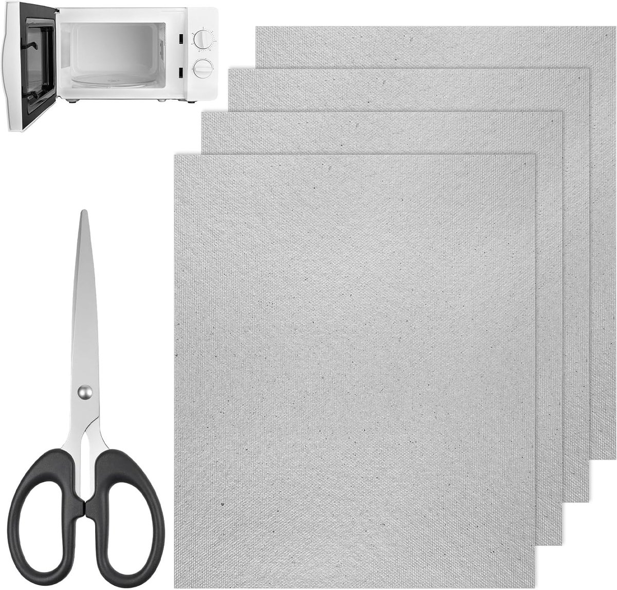 4 stuks golfgeleiderafdekking, micapplaten met schaar, 15 x 12 cm, universeel micapblad voor magnetrons, reserve-reparatieaccessoires voor alle magnetrons