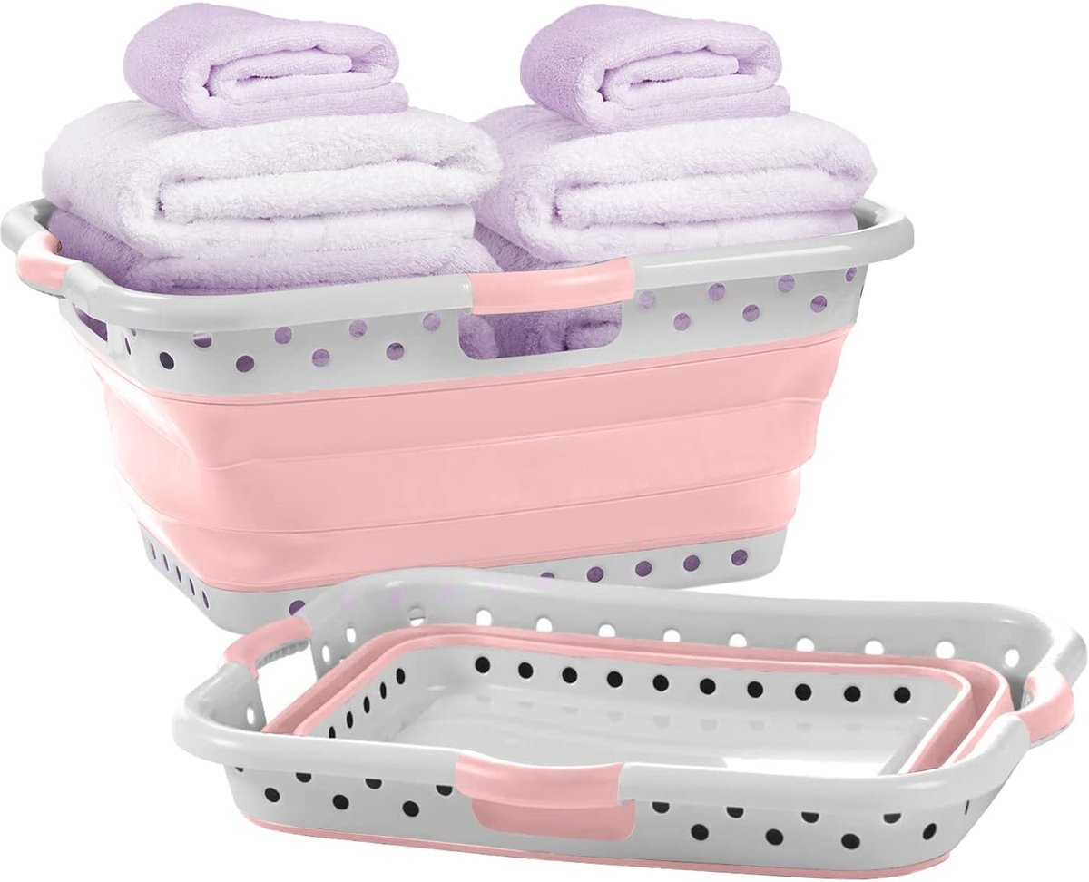 Wasmanden, Blush Roze, Grote HipHolder-3 Handvatten