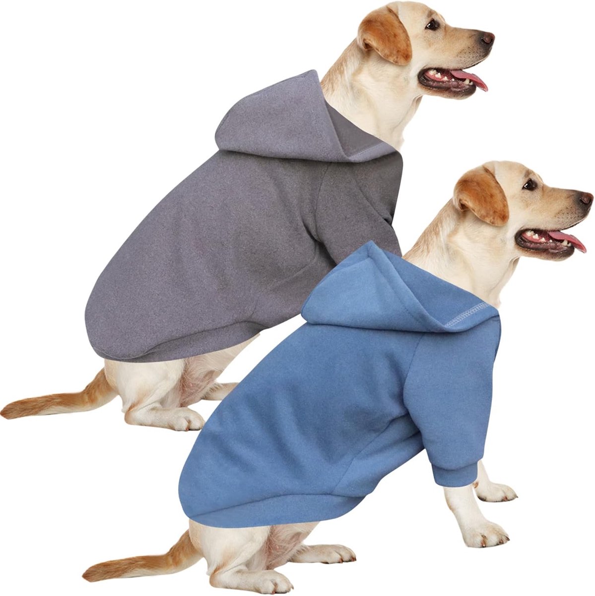 Hoodies Voor Honden Hond Sweatshirt Chihuahua Hoodie, Warm en Lichtgewicht, Elastisch Met Een Zachte Textuur, Gemakkelijk Te Dragen en Heldere Kleuren (2PCS Grijs+Haze Blauw, 5XL)