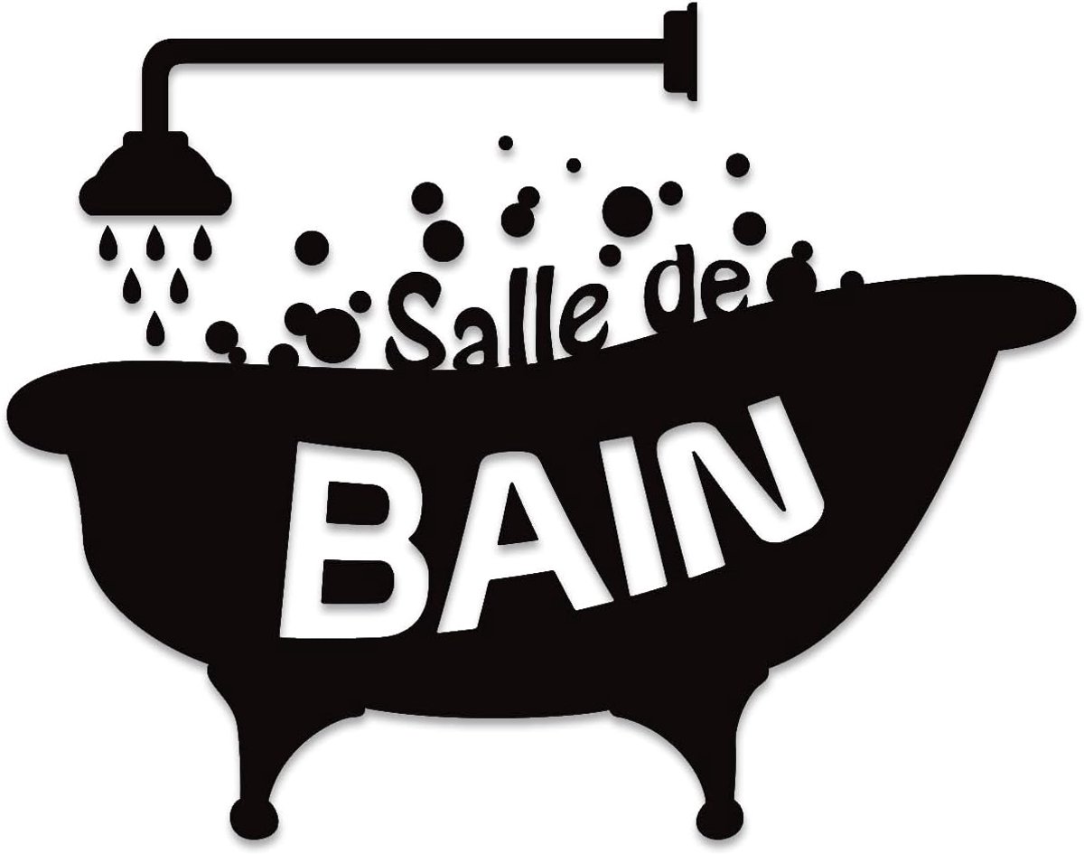 Sticker Baddouche badkuip pvc deur sticker waterdicht muurstickers decoratie voor badkamer - H 25 x B 30 cm