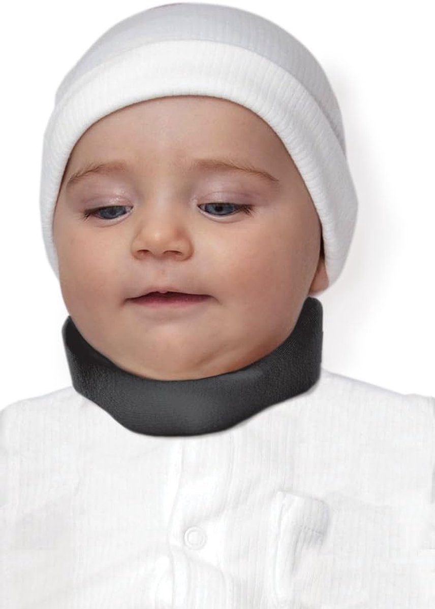 Cervicale Kraag, Medisch Apparaat Nek Steun - Helper Brace Cervicale Kraag, Houder Nek, Pediatrische Beschermer Zenuw Kussen 100% Katoen materiaal, X-Small grootte Zwart
