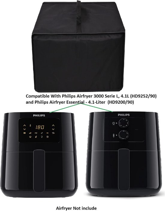 Hittebestendige, water- en stofdichte hoes voor Philips Airfryer 3000 serie L, 4.1L HD9252/90 en Philips Airfryer Essential - 4,1 liter HD9200/90 — afbeelding 2