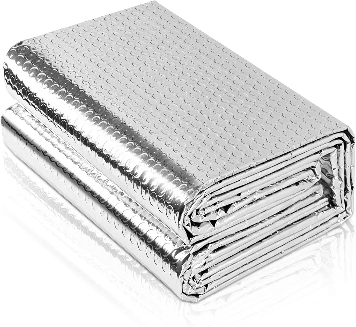 Aluminium, isolatiefolie, 2,5 m x 150 cm, dubbelzijdig reflecterende warmte-isolatie voor dak, kelder, garage en carport, bescherming tegen hitte en kou