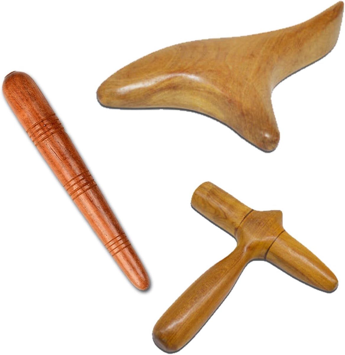 3 PCS Ervaar directe pijnverlichting Trigger Houten massage-gereedschap voor benen, schouders, rug en acupunctuurmassage