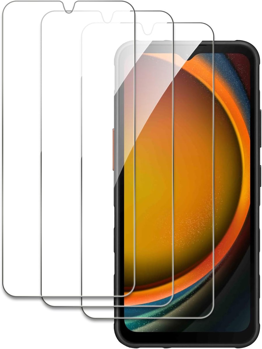 3 stuks displaybeschermfolie van gehard glas, compatibel met Samsung Galaxy Xcover 7, Ultra HD, hardheidsgraad 9H, ultrahelder, anti-vingerafdruk, zonder luchtbellen