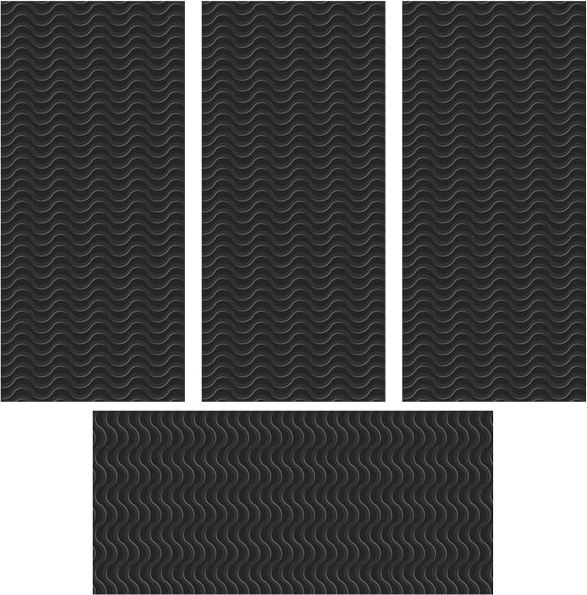 4 stuks zwarte zoolreparatiestickers, antislip zoolstickers, zoolreparatiegereedschap, geschikt voor zoolreparatie van leren schoenen, sportschoenen, sandalen enz. (Maat 10 x 26 cm)