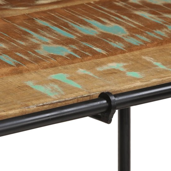 Houten consoletafel 110x42x76 cm met ijzeren frame en twee planken rustieke oude houten look van gerecycled hout — afbeelding 5