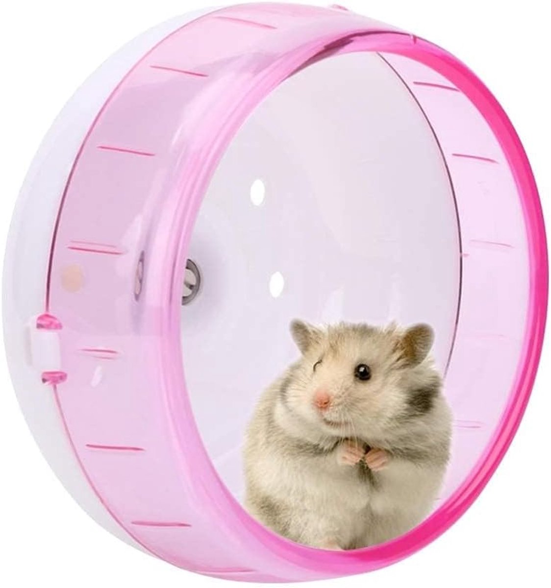 Plastic superstille hamster oefenwiel roller wiel speelgoed voor kleine huisdieren gerbils cavia muizen chinchilla (roze)