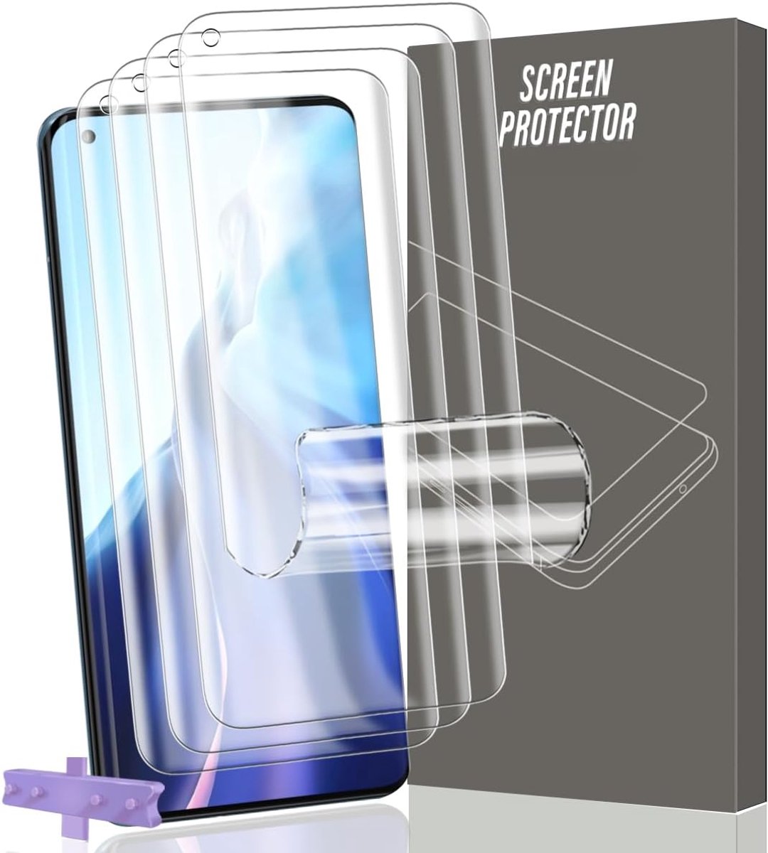 4 stuks displaybeschermfolie voor Xiaomi mi 11/mi 11 Pro/mi 11 Ultra 5G [geen glas], HD transparante TPU-film, 3D volledige afdekking, eenvoudige installatie