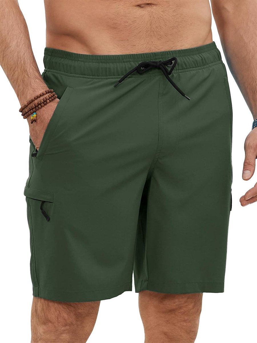 Zwembroek voor heren, 2-in-1 binnenbroek, meshvoering, sneldrogend, boardshorts voor heren, met trekkoord, ademend, zwemshorts met ritszak, waterafstotend, elastisch