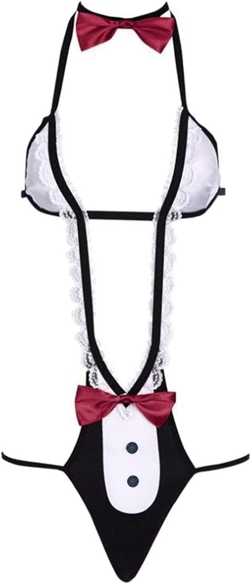 Lingerie voor dames, sluiting aan de voorkant, kant, V-hals, netstof, nachtkleding