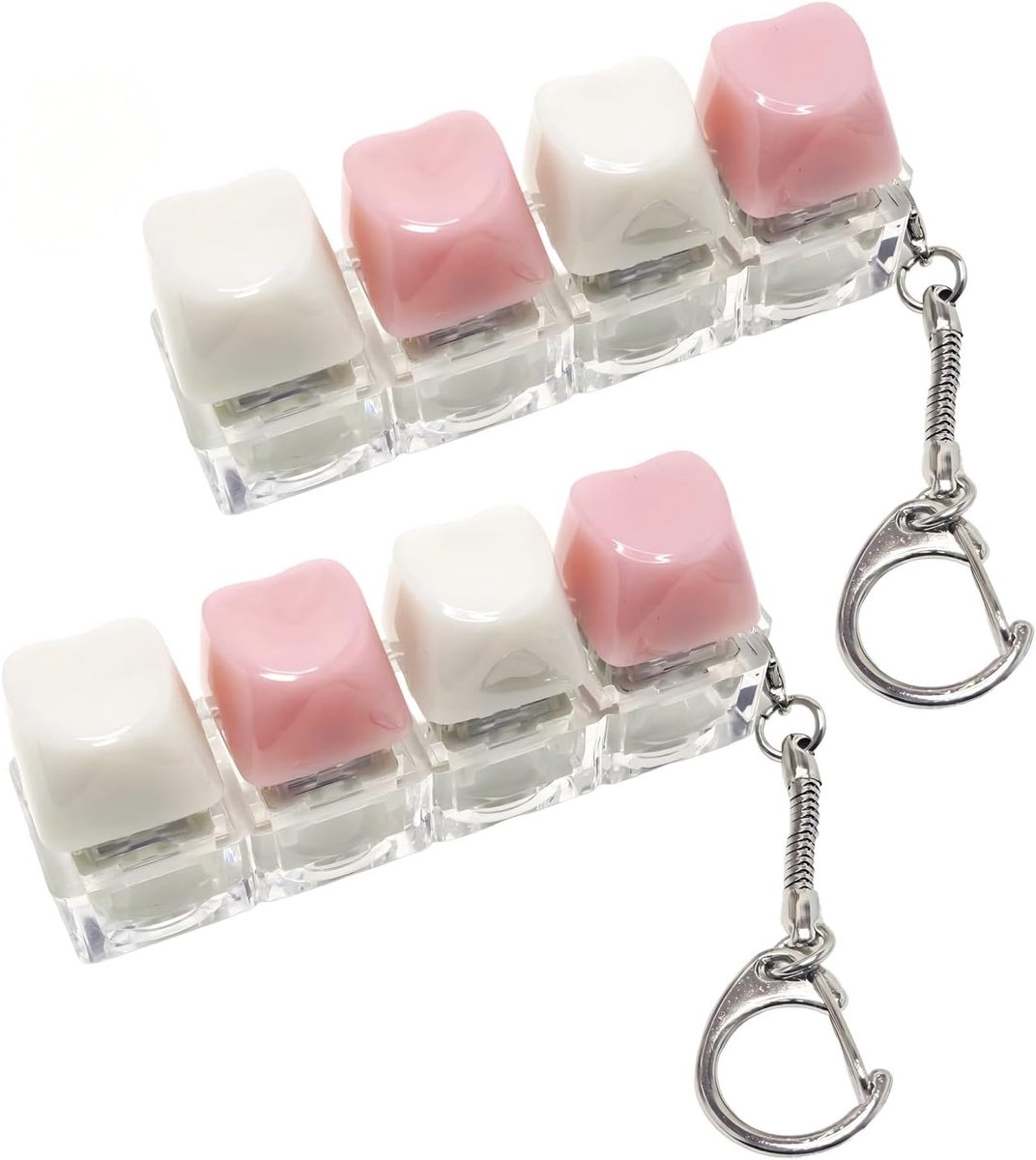2 stuks toetsenbord fidget toys set, toetsenbord fidget toy toetsenbord stressvermindering volwassenen fidget toetsenbord hanger sleutelhanger voor kantoor