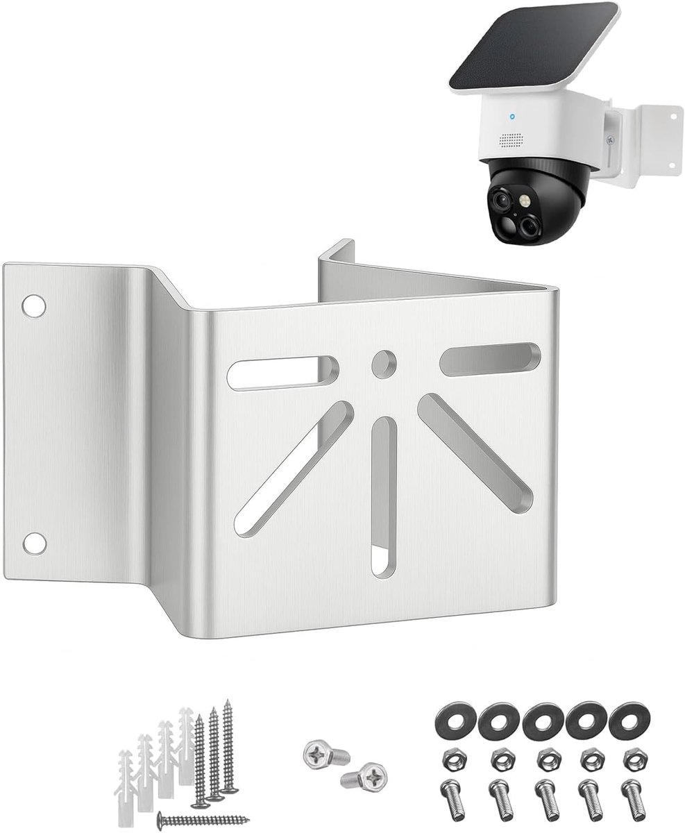 Roestvrijstalen hoekmontage voor PTZ-camera's - maximale 270° afdekking - geschikt voor Eufy SoloCam S340, Reolink TrackMix, Tapo C425/C500, AOSU PTZ - weerbestendig voor binnen en buiten