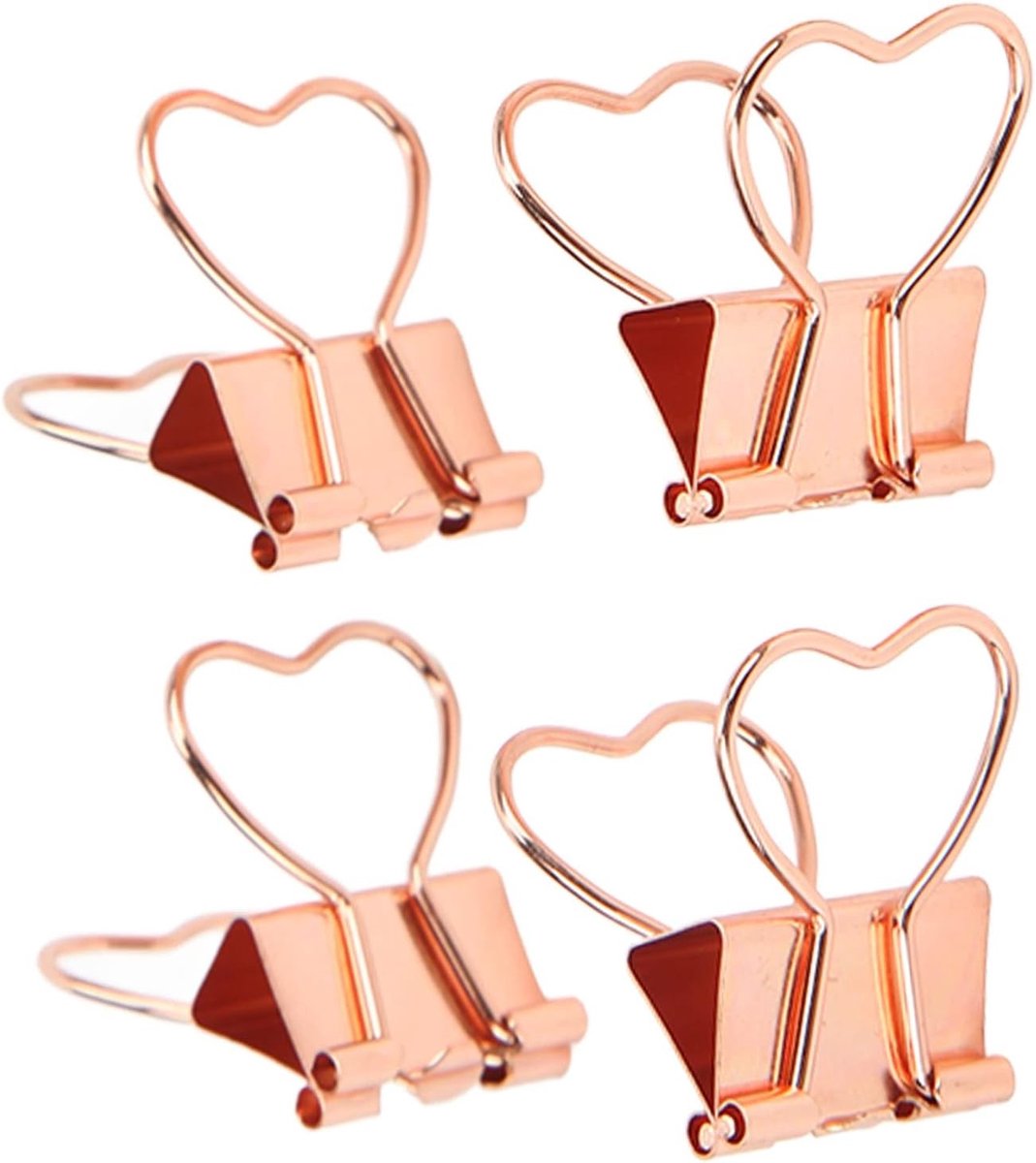 10 Stuks Hartvormige Klemmen in Roze Goud, Decoratieve Kantoorclips voor Papier, Notities en Schoolwerk