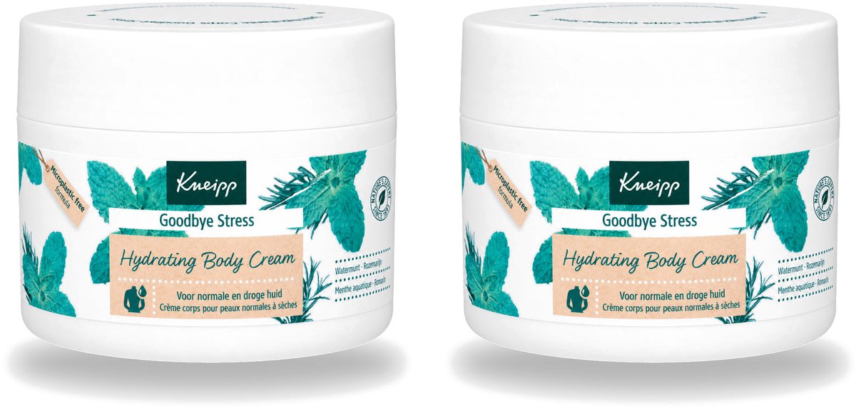 2 x Kneipp - Body crème - Goodbye Stress - Watermunt & Rozemarijn - 200 ml - Voordeelverpakking - 2 stuks