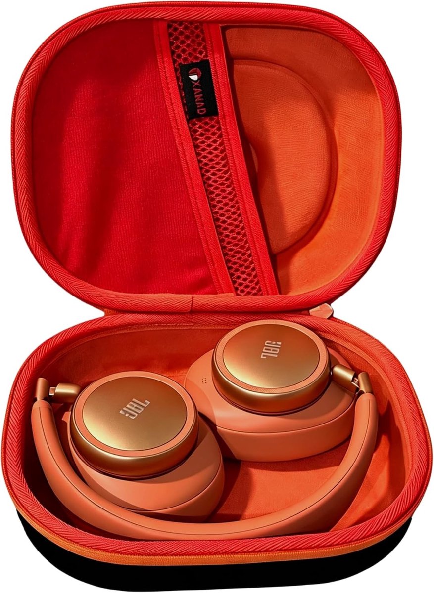 Hard Earphone Case voor JBL Tune 530BT/520BT/770NC/730BT/780NC/510BT/500/660BTNC/760NC/Live 770NC - EVA Beschermhoes voor Reizen, School en Studie (Orangered)