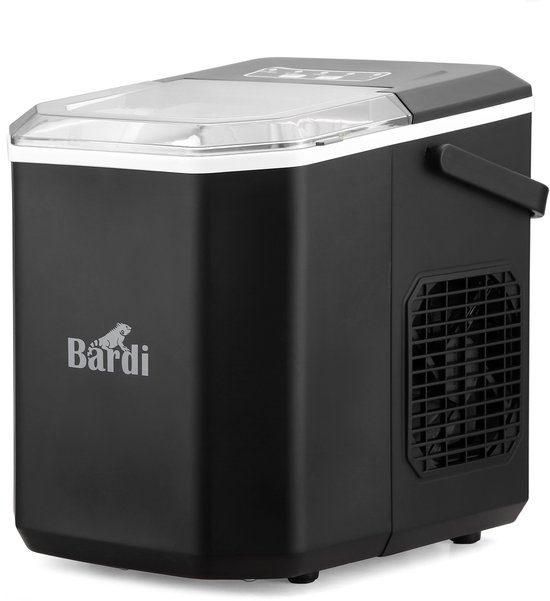 Bardi 1.3L Deluxe IJsblokjesmachine Square – IJsblokmaker Inclusief Luxe Thermosbeker en IJsschep – 9 Blokjes in 8 Minuten – ZWART — afbeelding 2
