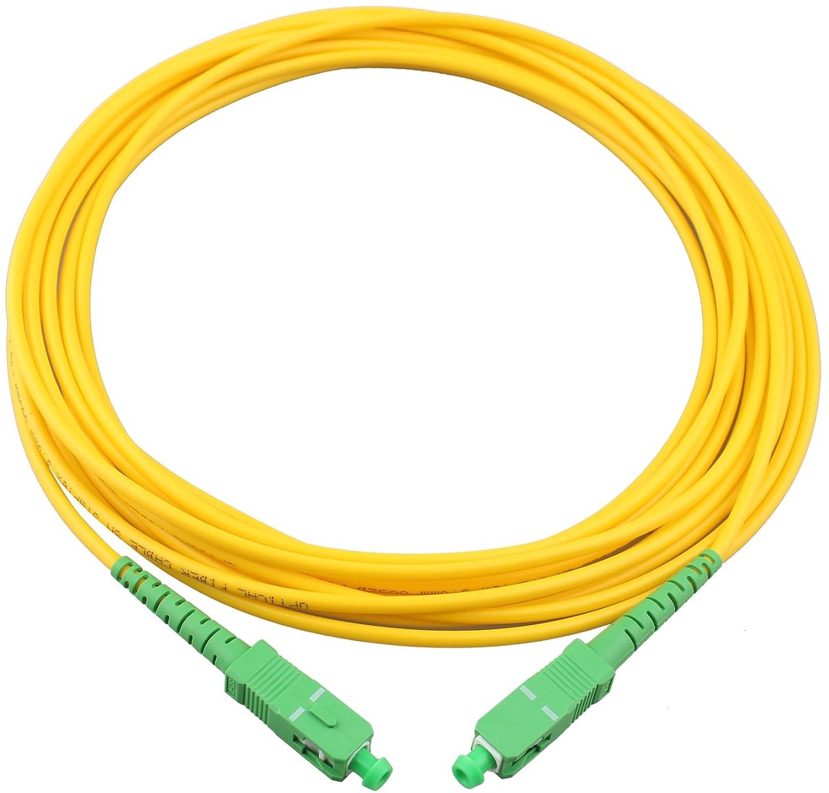 Glasvezelkabel SC/APC naar SC/APC Simplex Singlemode 9/125um LSZH Compatibel met Glasvezel Tot in Huis (FTTH, Fiber to The Home) (5M)