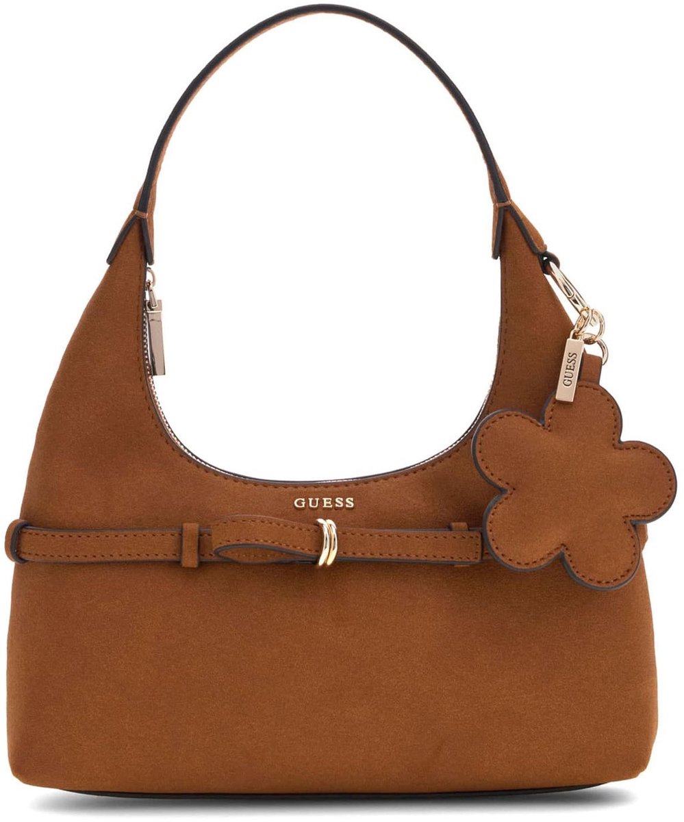 GUESS handtas schoudertas Taylor Mini Hobo Cognac Lichtbruin