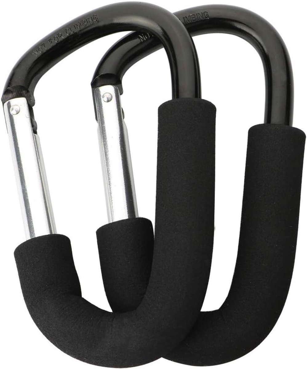 2 Stuks Universele Baby Kinderwagen Haken - Grote Mummy Clips voor Winkelen en Multi-Doeleinden, Aluminium Carabiners