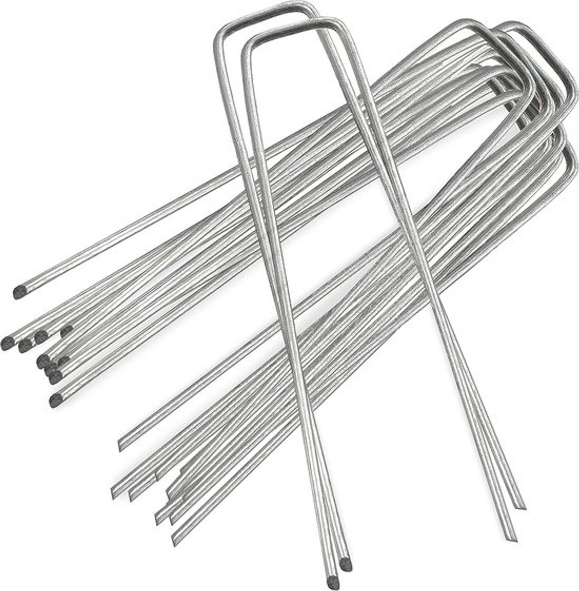 ANSIO Pack van 10 - Tuinharingen Stakes Nietjes Bevestigen Gazon U-vormige nagelspelden, 6 "/150 mm Ideaal voor onkruidbestrijdingsmembraan/stof/kunstgras/matten/gaas Gegalvaniseerde grondpen
