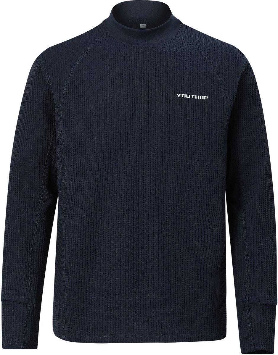 YOUTHUP Heren Longsleeve Sneldrogend Ademend Comfortabel Blauw