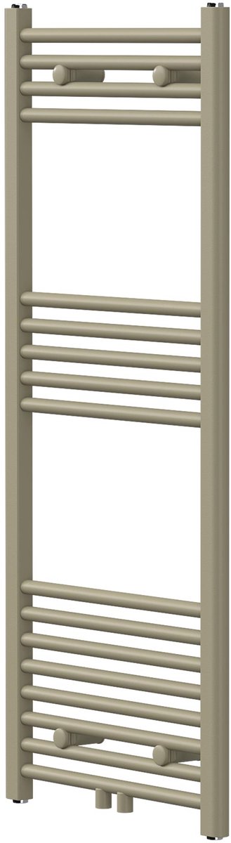 LuxeBath Badkamerradiator Sahara 500x1200 mm rechte middenaansluiting handdoekradiator met hoge thermische geleidbaarheid voor wandmontage stalen radiator corrosiewerend en poedergelakt handdoekverwarming voor badkamer exclusief aansluitset mat beige