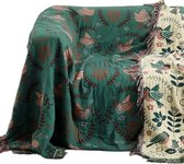 Bankplaid – 100% puur katoen – Dubbelzijdige mousseline – Sprei in bohemian-stijl – 150 x 200 cm – Katoenen gaasdeken – Knusse plaid en sprei – Perfect voor woon- en slaapkamer