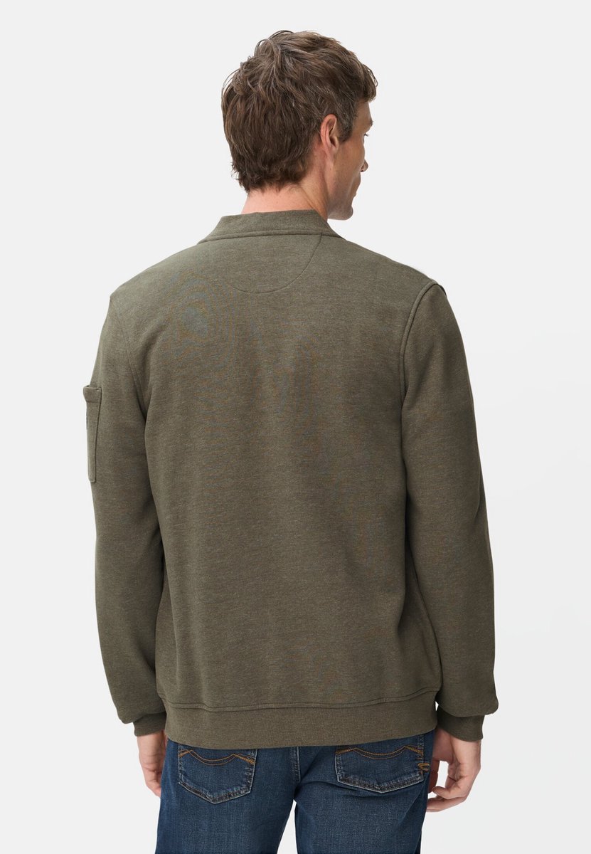 camel active Sweatbomberjack met mouwzak - Maat menswear-S - Olijfgroen