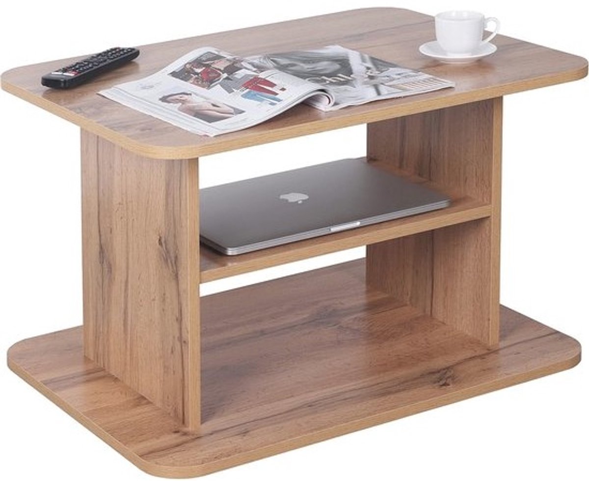 Salontafel met opbergruimte | 69 x 45 x 50 cm | Eiken Wotan