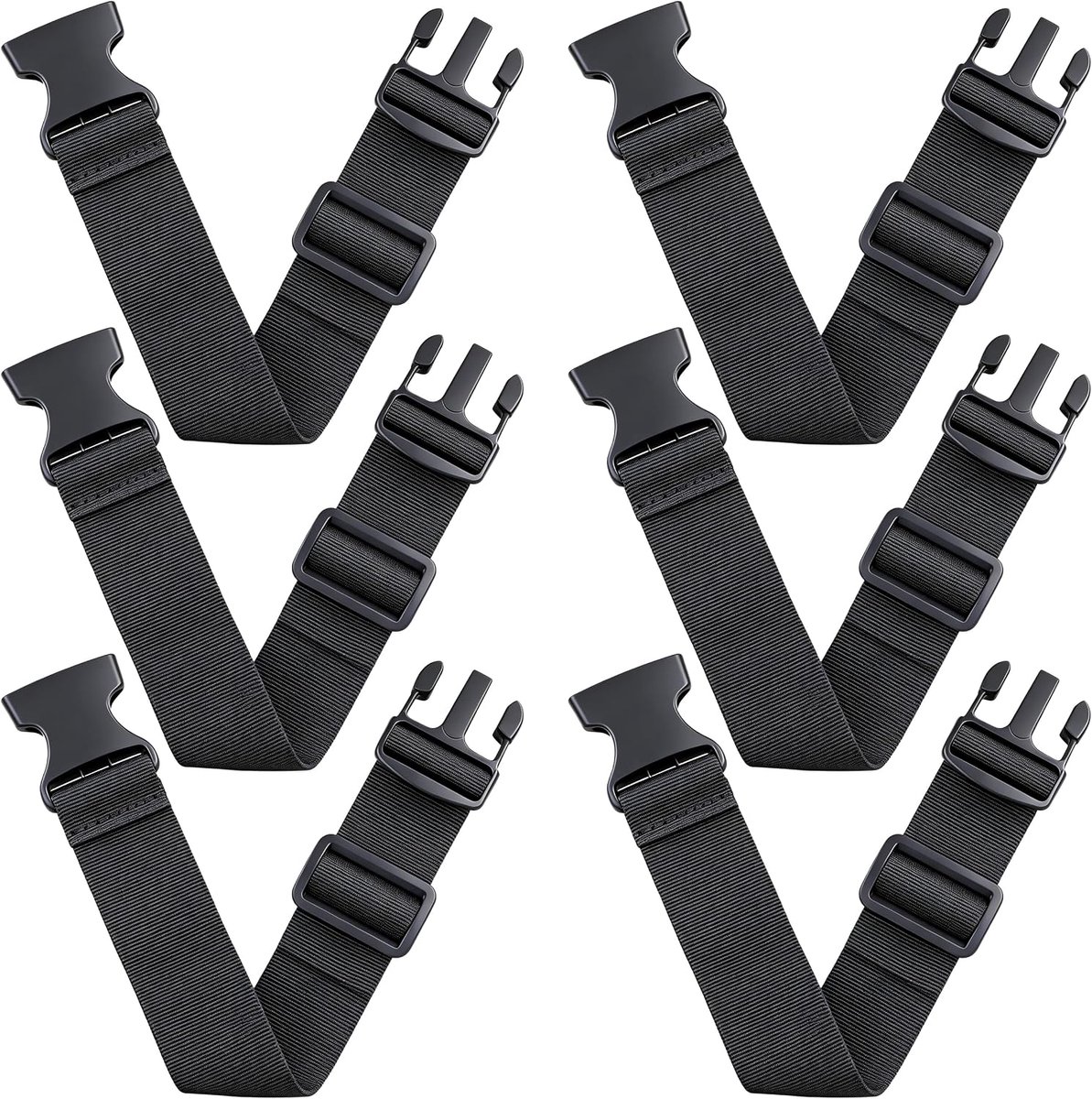 6 Stuks Riemverlenging voor Heuptas, Fanny Pack Strap Extension, Zwart Riemverlengingen voor Heupta Verstelbare for Heuptas Riemtas en Bagage