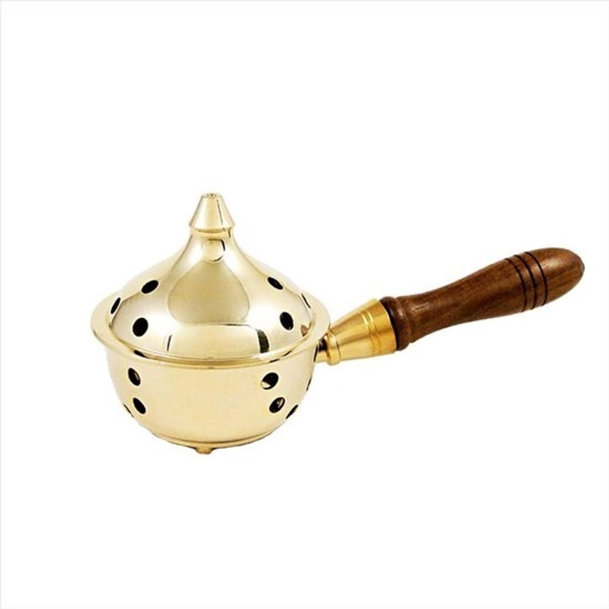 Houten Wierookbrander met Handvat voor Wierookstokjes en Ceremonieel Gebruik