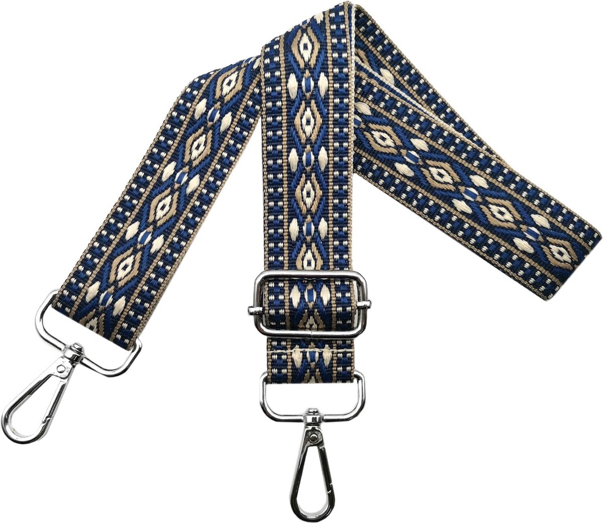 schouderriem voor tassen, draagriem voor dames, tasriem om te wisselen, tasriem breed 3,8 cm met zilveren karabijnhaak, schouderriem voor schoudertas, handtassen, kleurrijk, N