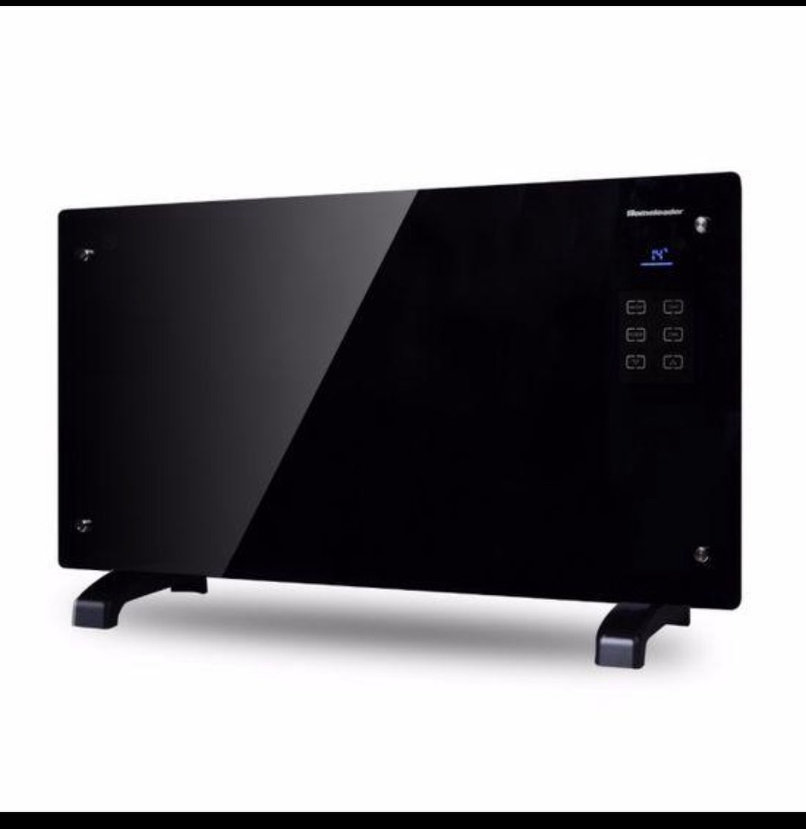 Elektrische Convectorkachel – 2000W – Glazen Paneel – LED Display – Thermostaat – 24-uurs Timer – IP24 – Zwart